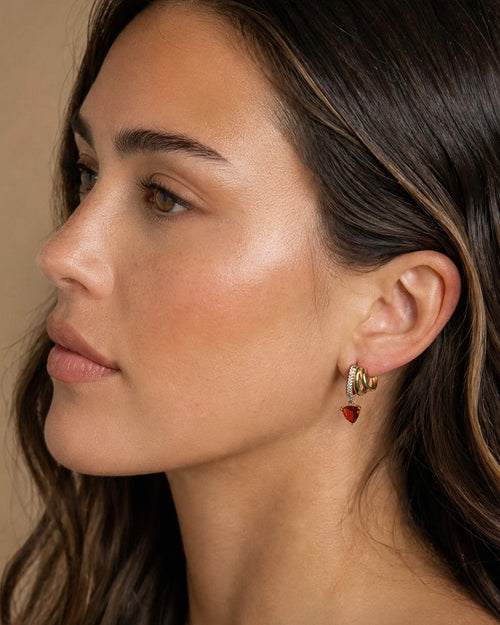 Special Edition Rings of Saturn Earrings with Mexican Fire Opal Drop and Pavé Diamonds
