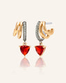 Special Edition Rings of Saturn Earrings with Mexican Fire Opal Drop and Pavé Diamonds