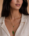 Special Edition 18K Yellow Gold Points North Necklace with Nephrite Drops