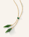 Special Edition 18K Yellow Gold Points North Necklace with Nephrite Drops