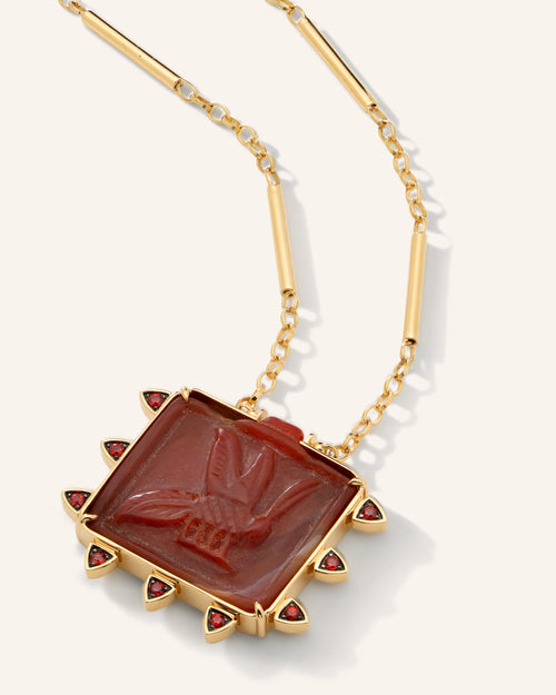 Special Edition 18K Yellow Necklace with Ancient Egyptian Carnelian Intaglio