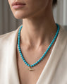 Special Edition 18K Yellow Gold Points North Toggle with Turquoise Necklace