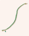 Special Edition Graduated Round Bezel Set Emerald 18K Gold Tennis Bracelet