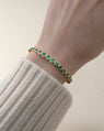 Special Edition Graduated Round Bezel Set Emerald 18K Gold Tennis Bracelet