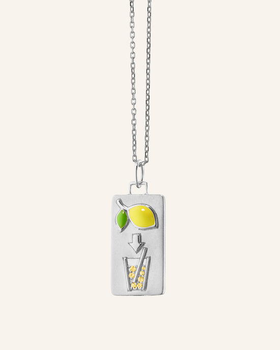 Lemons to Lemonade Necklace in Sterling Silver with Light Yellow Sapphires