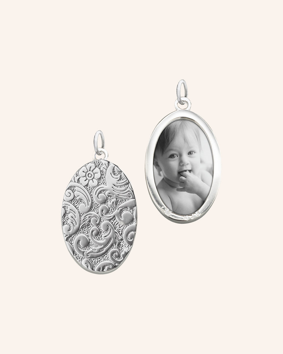 Sterling Silver Half-Locket With Filigree | Monica Rich Kosann