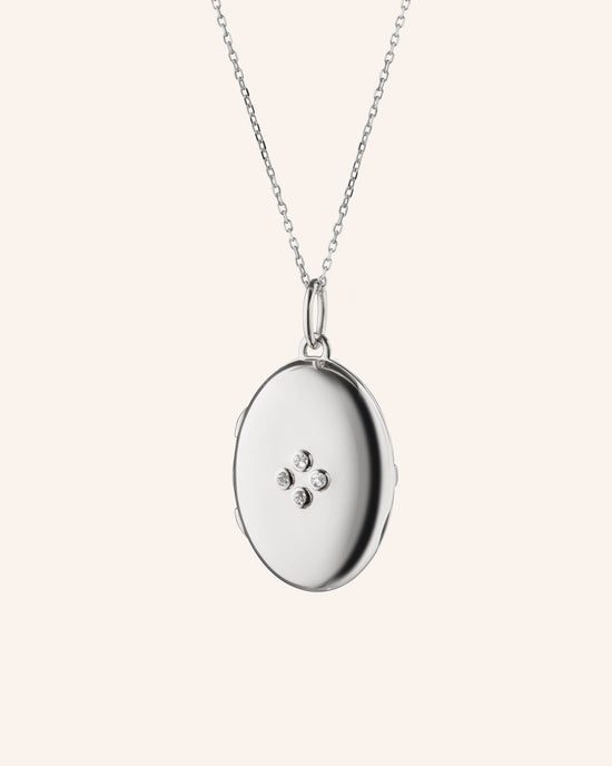 The Four Image Midi Locket Charm with Sapphires
