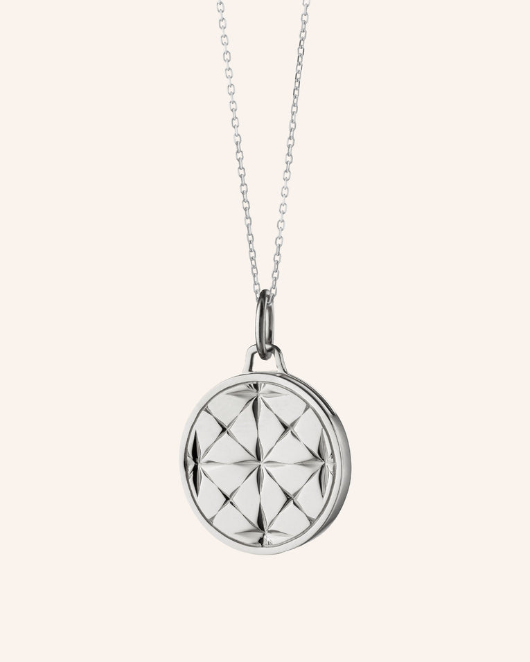 Sterling Silver Half Locket - Round Mosaic | Monica Rich Kosann