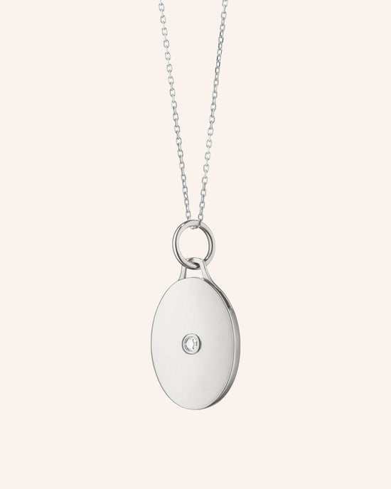 Oval Half Locket with Sapphire