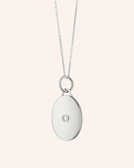 Oval Half Locket with Sapphire | Monica Rich Kosann
