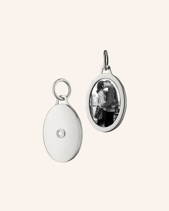 Oval Half Locket with Sapphire