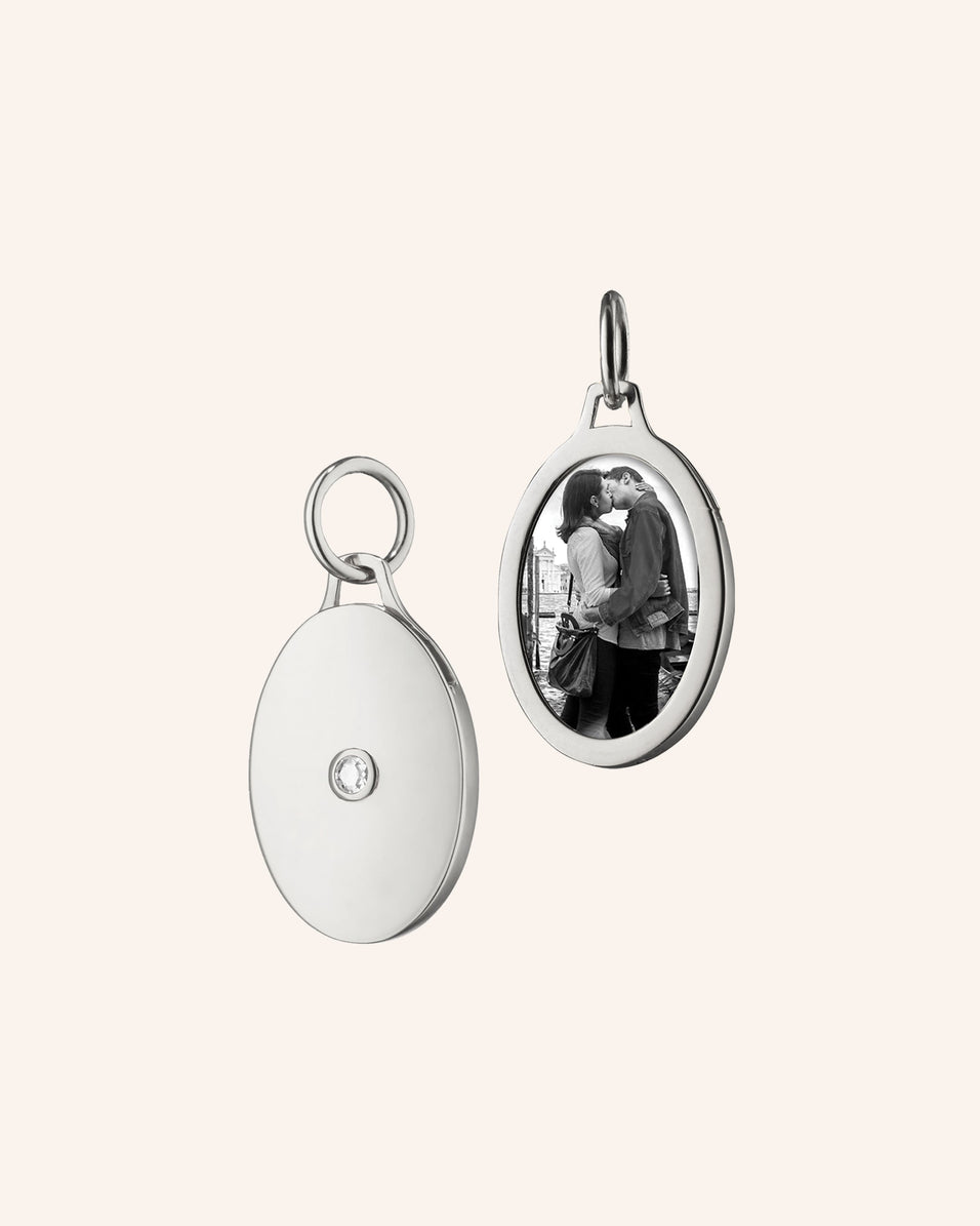 Oval Half Locket with Sapphire | Monica Rich Kosann