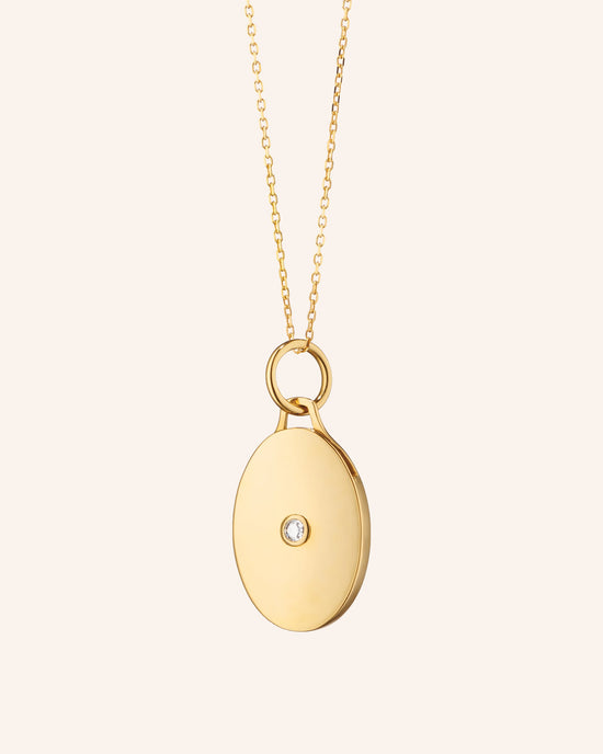 Oval Half Locket with Diamond