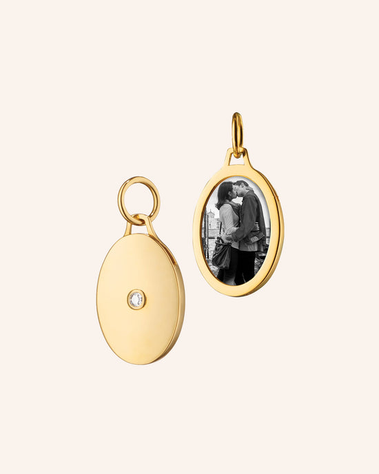 Oval Half Locket with Diamond