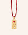 Love You To the Moon and Back Necklace with Red Enamel and Diamonds on Skylar Chain