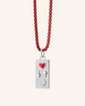 "Love You To the Moon and Back" in Sterling Silver with "Skylar" Red Chain