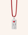 "Love You To the Moon and Back" in Sterling Silver with "Skylar" Red Chain