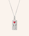 "Love You To the Moon and Back" Necklace with Red Enamel and White Sapphires
