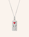 "Love You To the Moon and Back" Necklace with Red Enamel and White Sapphires