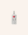 "Love You To the Moon and Back" Medallion with Red Enamel and White Sapphires