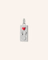 "Love You To the Moon and Back" Medallion with Red Enamel and White Sapphires