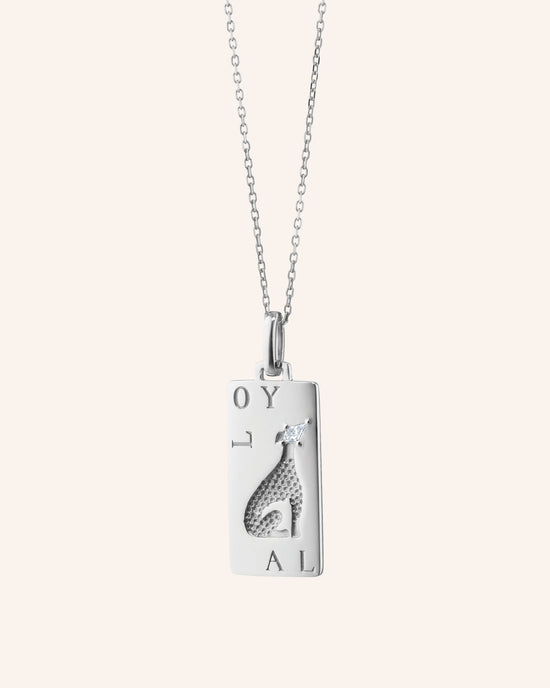 Loyal Dog Sterling Silver Intaglio Charm Necklace