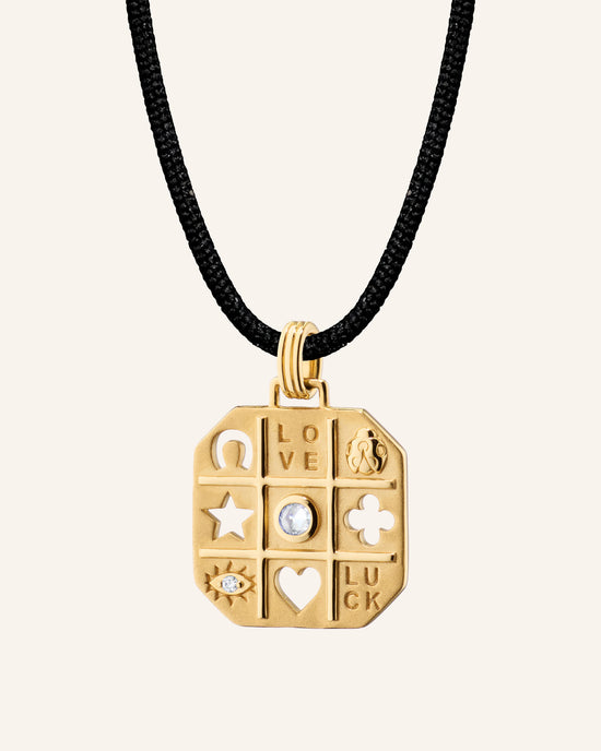 "Tokens of Luck" Necklace with Center Diamond