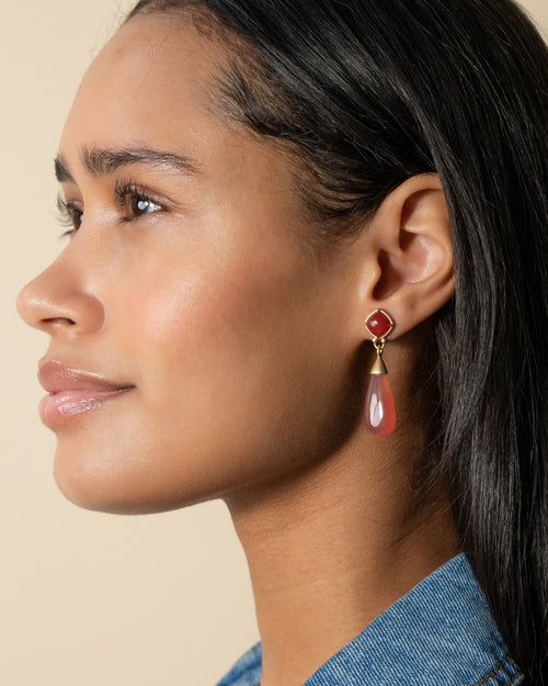 Special Edition "Blush" Carnelian and Garnet Earrings
