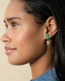 Special Edition Emerald Moon Drop Earrings with Chrysoprase, Emerald and Moonstone