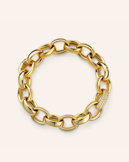 Marilyn Pave Link Chain in Yellow Gold
