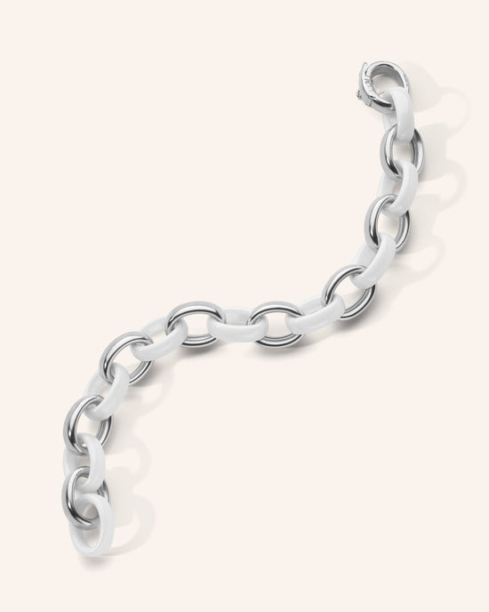 Marilyn White Ceramic Link Bracelet