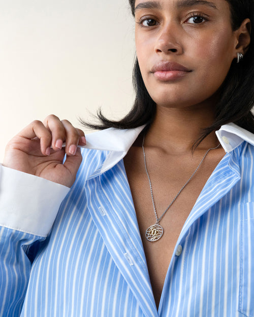 Two-Tone Turtle Necklace with Sapphires
