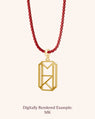 Custom Monogram Pendant Necklace with "Skylar" Red Chain