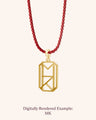 Custom Monogram Pendant Necklace with "Skylar" Red Chain