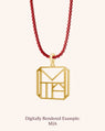 Custom Monogram Pendant Necklace with "Skylar" Red Chain
