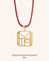 Custom Monogram Pendant Necklace with "Skylar" Red Chain