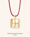 Custom Monogram Pendant Necklace with "Skylar" Red Chain