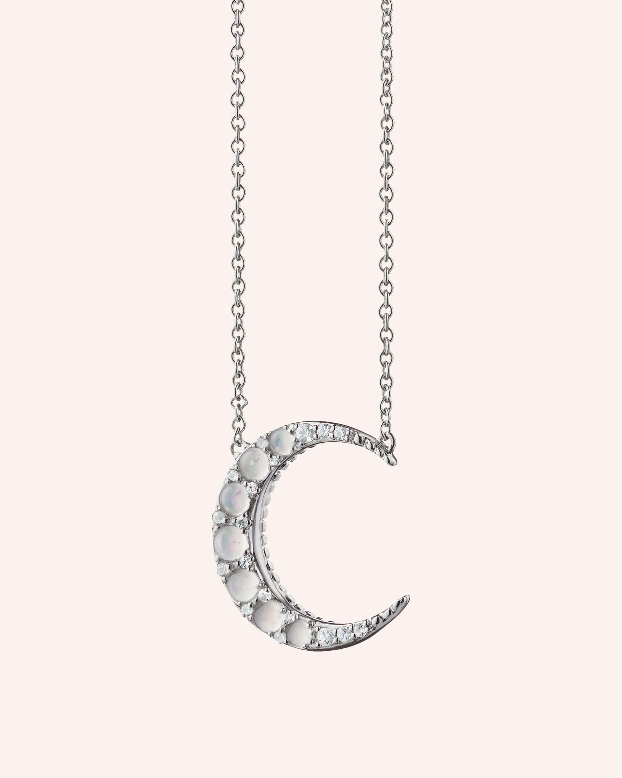 Moonstone Midi Crescent Moon Necklace