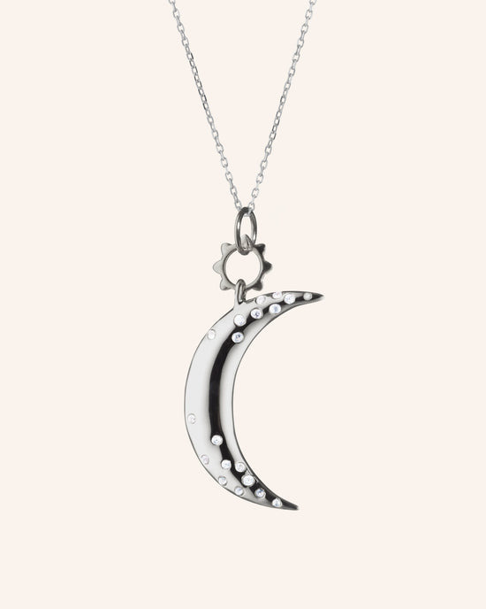 "Dream" Moon Necklace with Sapphires