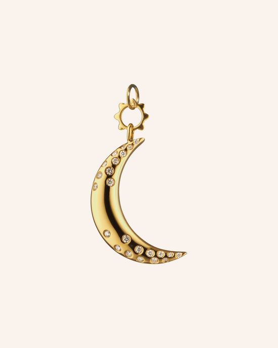 "Dream" Moon Necklace with Diamonds