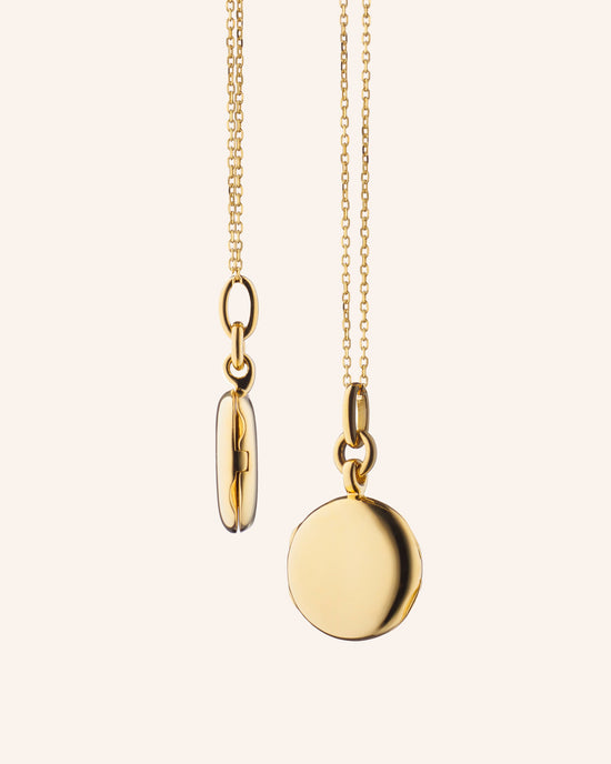 18K Yellow Gold Slim Round Nan Locket