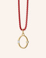 "Number" 18K Gold Necklace with "Skylar" Red Chain