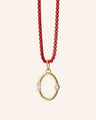"Number" 18K Gold Necklace with "Skylar" Red Chain