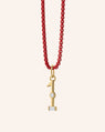 "Number" 18K Gold Necklace with "Skylar" Red Chain