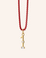 "Number" 18K Gold Necklace with "Skylar" Red Chain