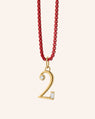 "Number" 18K Gold Necklace with "Skylar" Red Chain