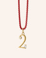 "Number" 18K Gold Necklace with "Skylar" Red Chain