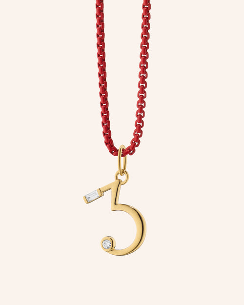 "Number" 18K Gold Necklace with Diamonds