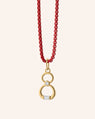 "Number" 18K Gold Necklace with "Skylar" Red Chain