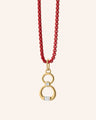 "Number" 18K Gold Necklace with "Skylar" Red Chain